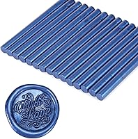 Vista 1 de Yoption 15 barras de cera para sellar pistola de pegamento para sello de cera, ideal para invitaciones de boda, tarjetas, sobres (azul)