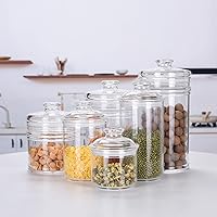 Vista 6 de Tarro de almacenamiento acrílico de 24 onzas, tapa hermética con anillo de sellado de silicona, recipiente ideal para azúcar, té, especias, hierbas