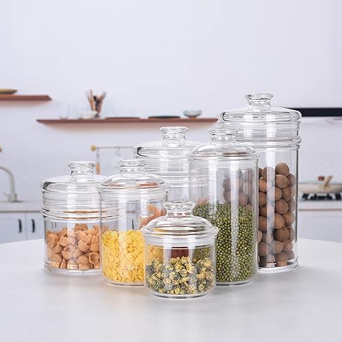Miniatura 6 de Tarro de almacenamiento acrílico de 24 onzas, tapa hermética con anillo de sellado de silicona, recipiente ideal para azúcar, té, especias, hierbas,