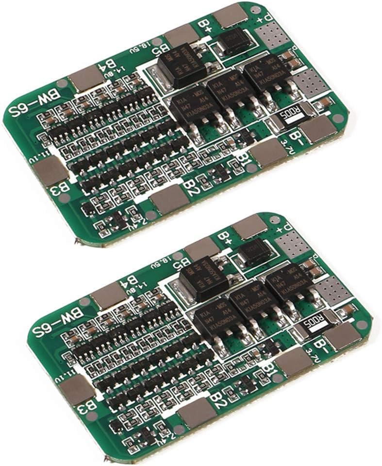 2pcs 6S 15A 24V Battery Protection Board for Li-ion Lithium 18650 Battery BMS Packs PCB Protection Board Integrated Circuits