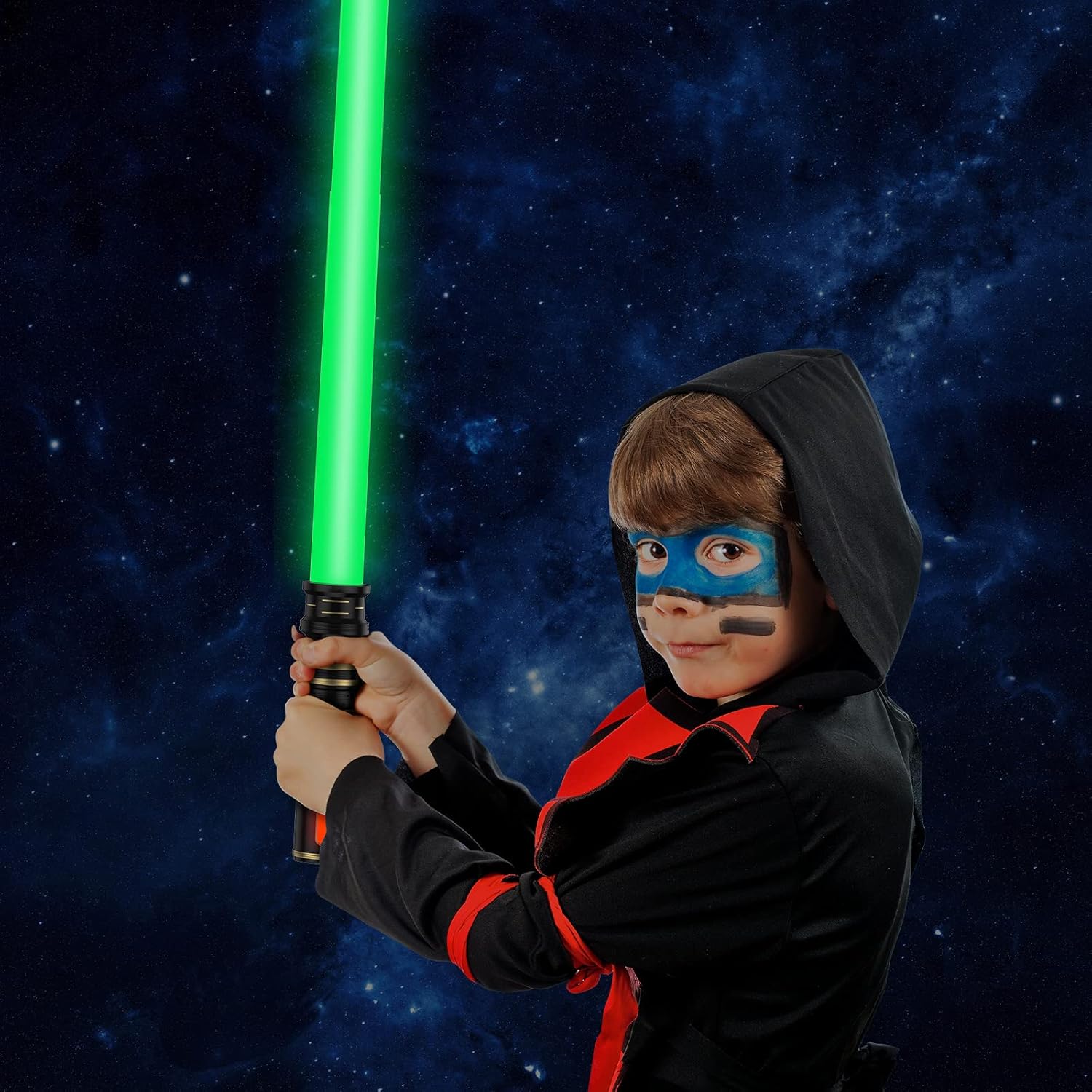 子供用ライトセーバー 3個パック 3色ライトソード FXサウンド(モーションセンシティブ)と光るハンドル付き 拡張可能なライトセーバ