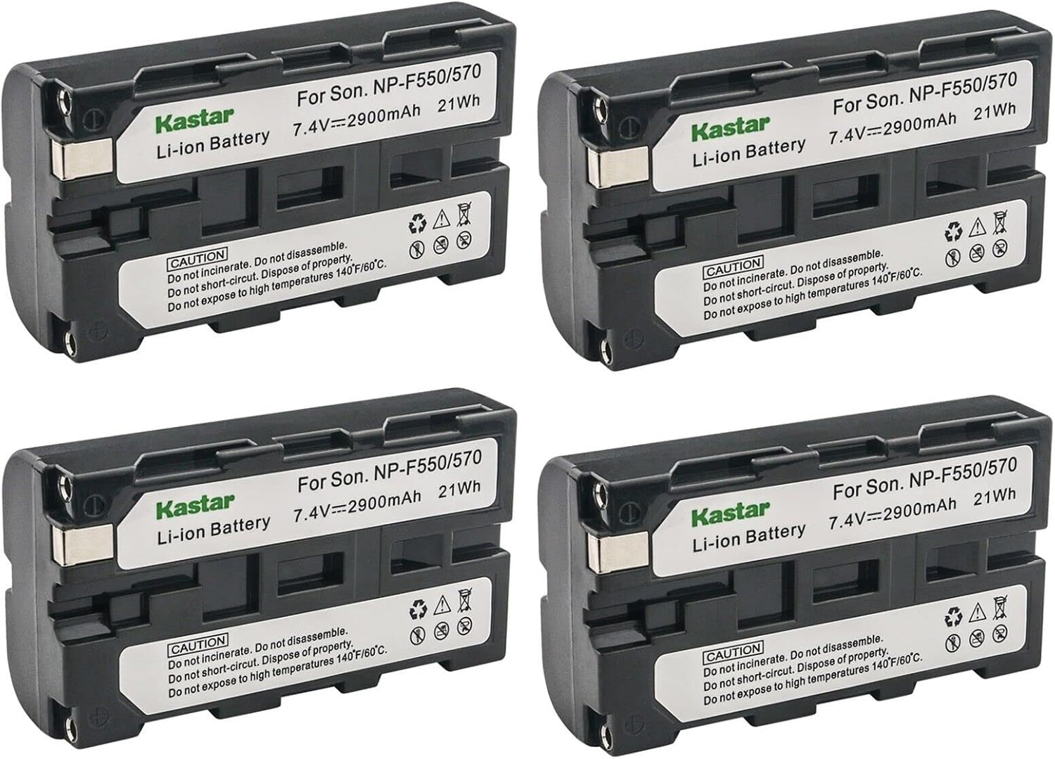 Kastar 4-Pack NP-F570 Battery 7.4V 2900mAh Replacement for Sony CCD-TRV99 DSC-D770 CRX10U CVX-V18NS CVX-V18NSP DCR-TR7 DCR-TR7000 DCR-TR7100 DCR-TR8000 DCR-TR8100 DCR-TRU47 DCR-TRV103 Camera
