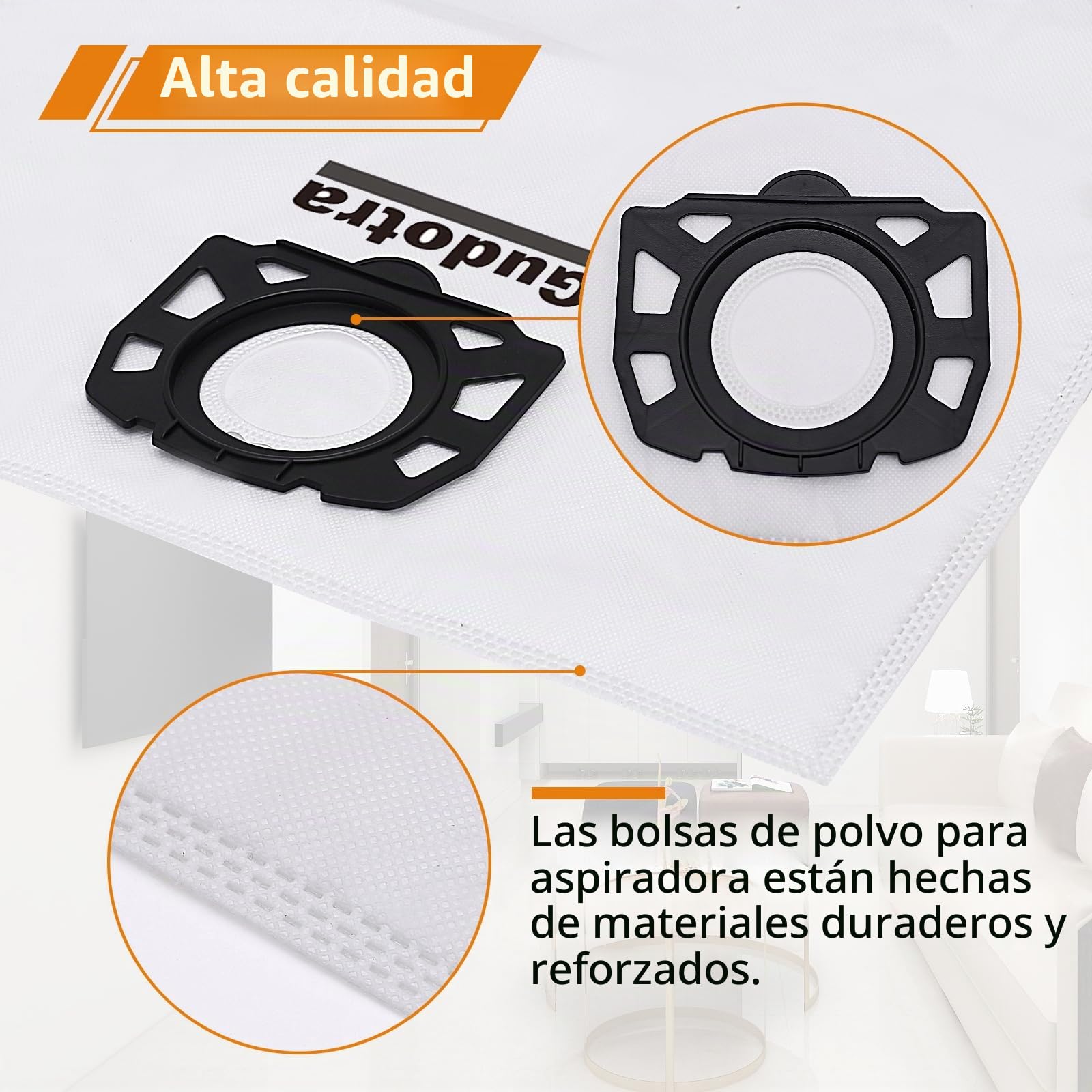 Gudotra 10 Bolsas de Repuesto para Aspiradora WD3 Compatibles con Kärcher WD2Plus WD2 WD3 KWD 1 KWD 2 KWD 3 MV 3 WD 3.200-WD 3.800 M SE 4001 SE 4002, Repuesto 2.863-314.0 KFI 357 Bolsa de Aspiradora