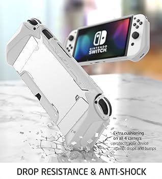 PC+TPUケース Nintendo Switch OLEDバックカバー SWITCH 有機ELモデル用 TPU背面カバー（一体型）/ブラック