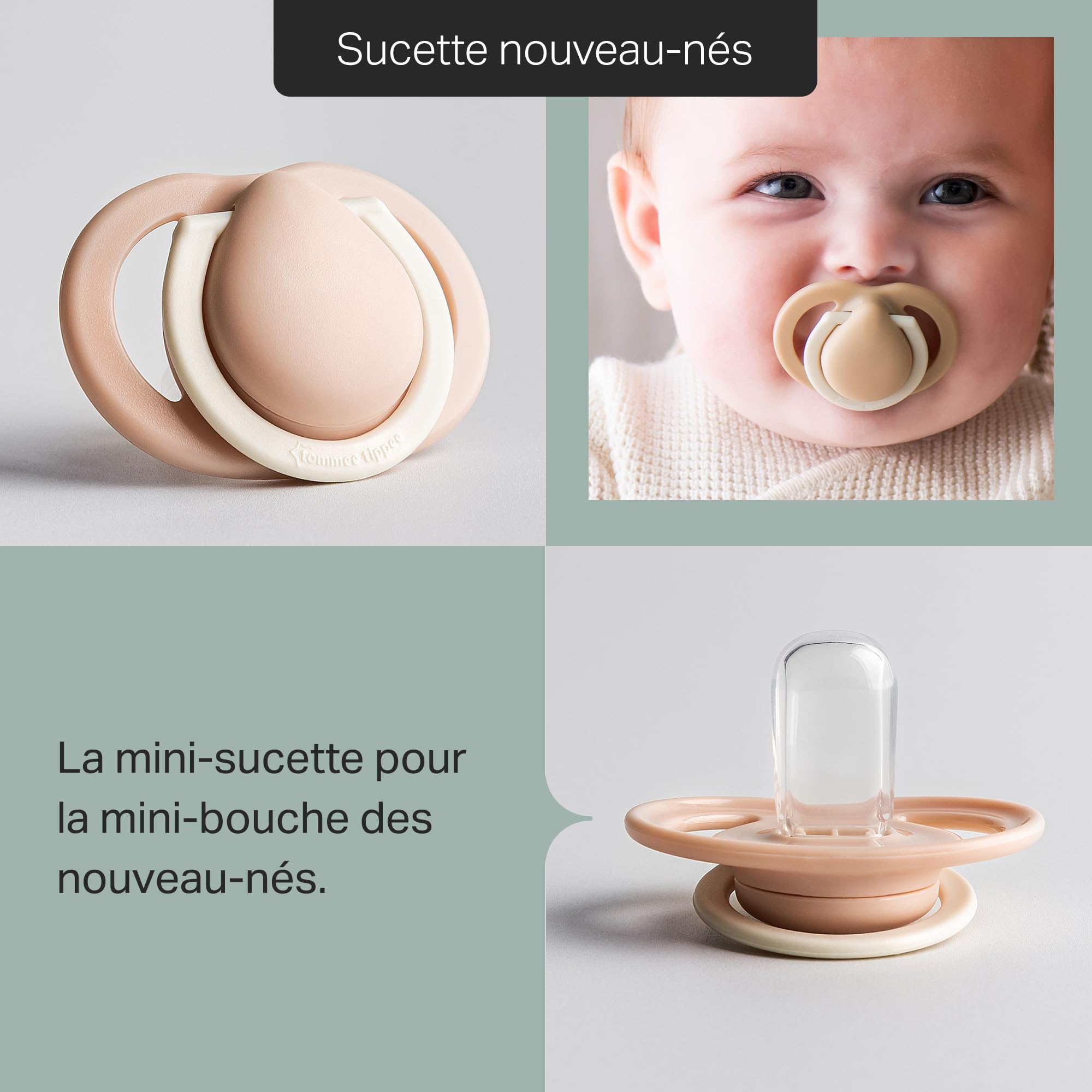 Tommee Tippee Kit de Démarrage Biberons Natural Start et Sucettes, Biberons Auto-Stérilisants Natural Start 150ml et 260ml, avec Tétines à Débit Extra-Lent et Lent, et Sucettes Ultra-légères