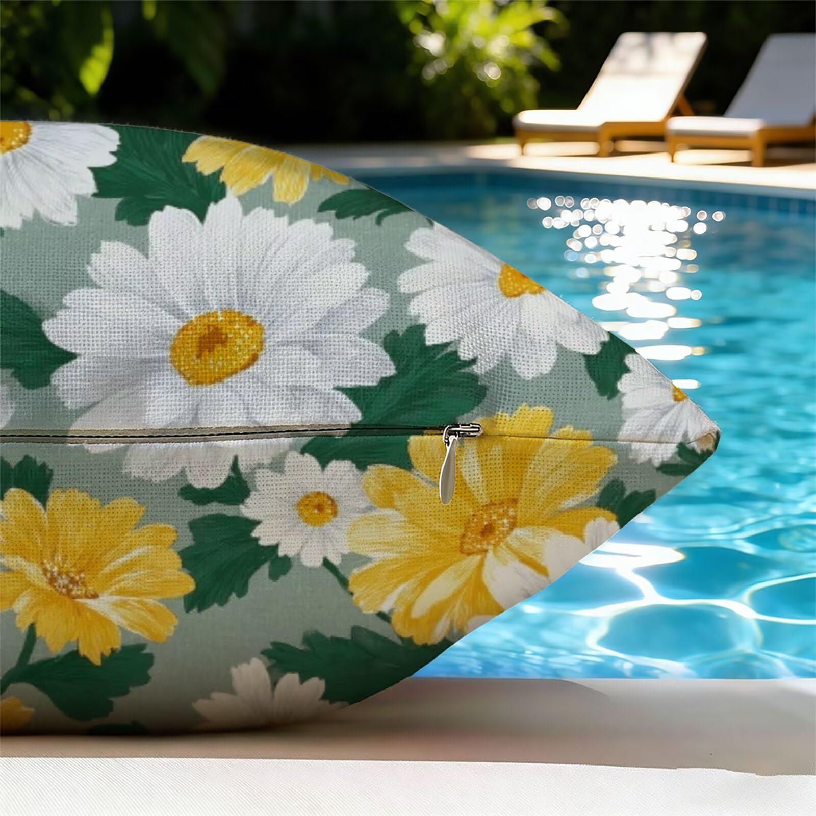 Housse de Coussin Canapé Flower 80x80cm Exterieur Impermeable Botanique Taie D'oreiller Décoratif Aesthetic Housse Coussin Decoration pour Chambre Sofa Jardin Balcon Terrasse Lot de 2. P-4788