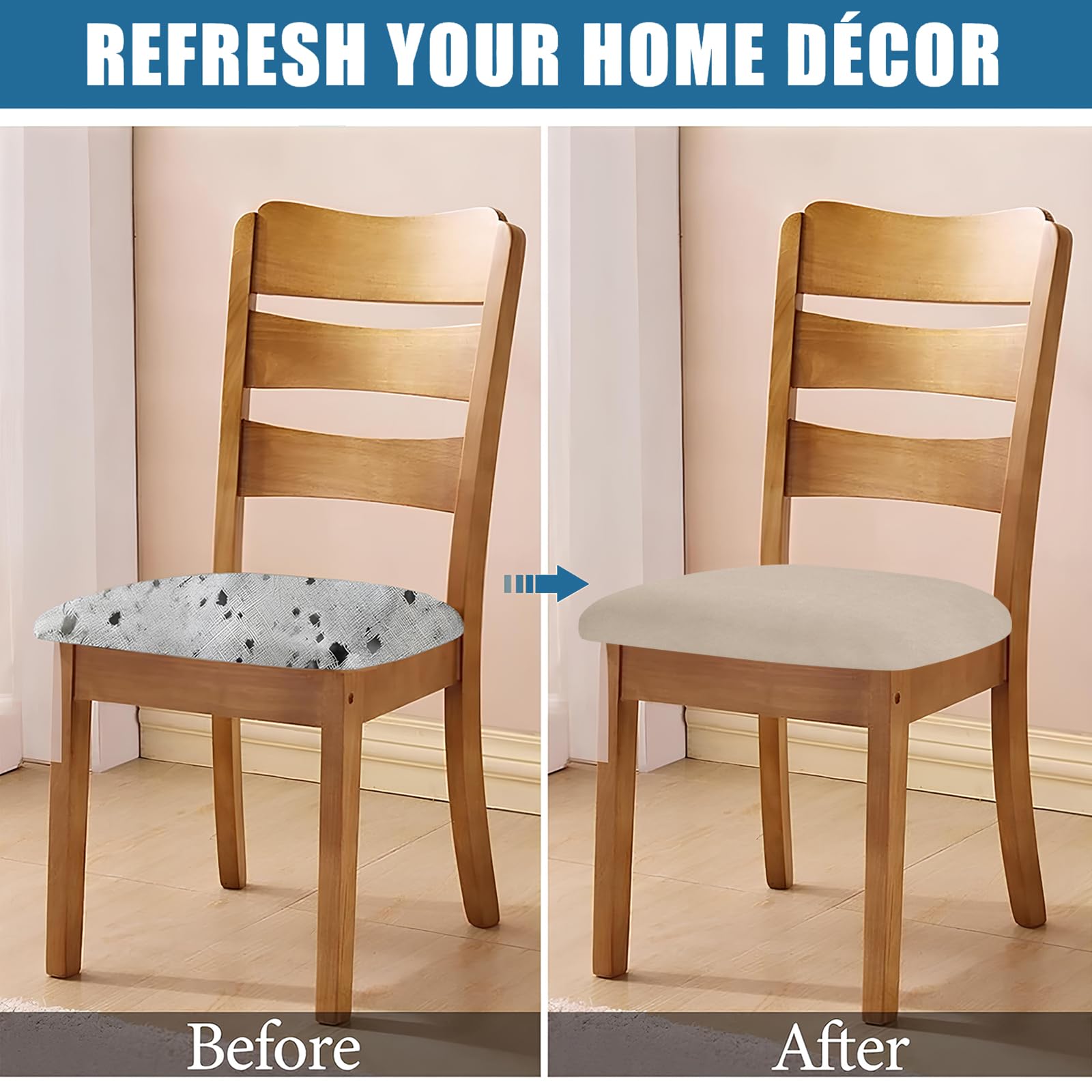 Velvet Dining Chair Covers - Set of 6 -5 Velvet Dining Chair Covers - Set of 6 -5