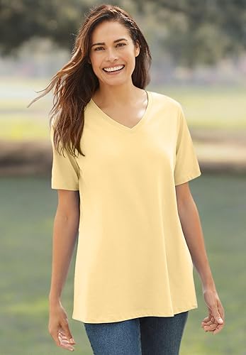 Miniatura 6 de Woman Within Camiseta perfecta de manga corta con cuello en V en talla grande (pequeña disponible)