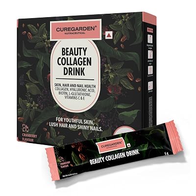 Curegarden Beauty Collagen Drink 6 in 1 - Collagen, Hyaluronic Acid, Biotin, L-Glutathione & Vitamins C E for Men/Women 