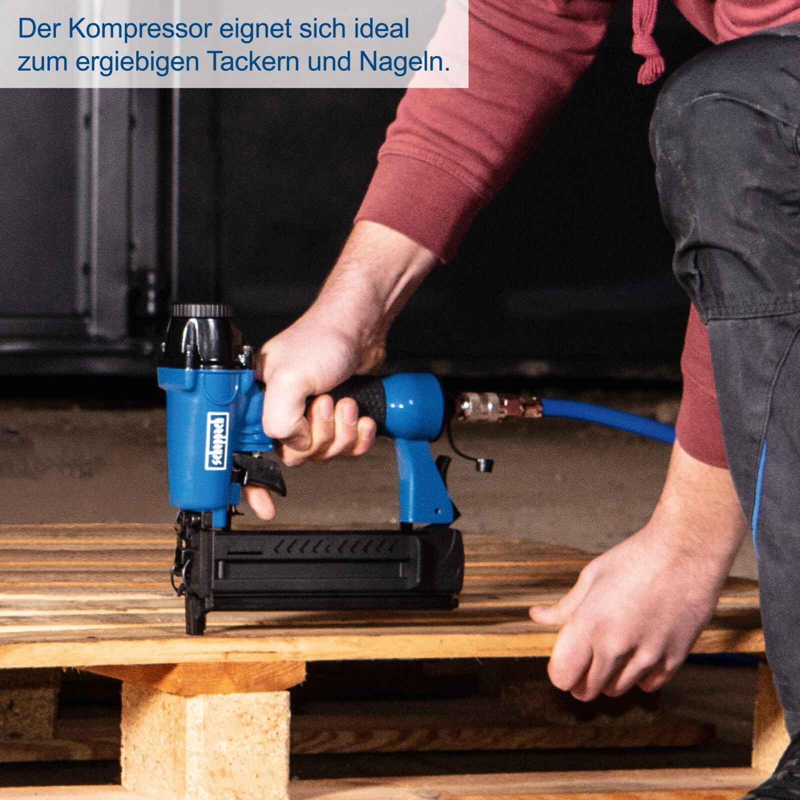 Scheppach Druckluft Kompressor HC24V Luftkompressor stehend inkl. 13 tlg. Zubehörset + 10m Schlauch | 24L Kessel | 1500W Leistung | 10bar Arbeitsdruck | 180L/min Ansaugleistung | ölfrei & wartungsarm