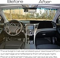 Vista 5 de SENSHINE para Hyundai Sonata 2011 2012 2013 2014 Funda para salpicadero, Funda para consola central, Alfombrilla para salpicadero, Protector