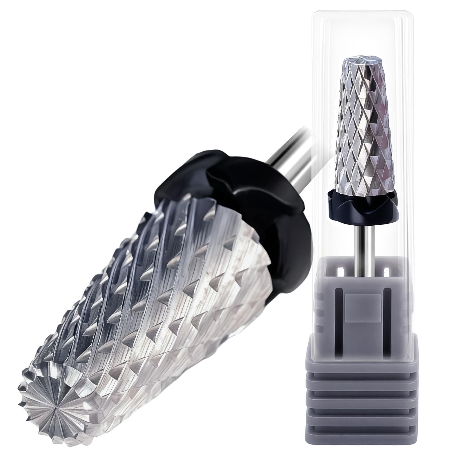 Photo 1 of Fantexy 3/32" Carbide Nail Drill Bit - Remove Acrylic Hard Gels Quickly and Safely, 5-in-1 Tungsten Carbide Nail Drill Bit for Nail Art,Manicure,Pedicure,Gel,Cuticle Clean (Extra Coarse - XC)