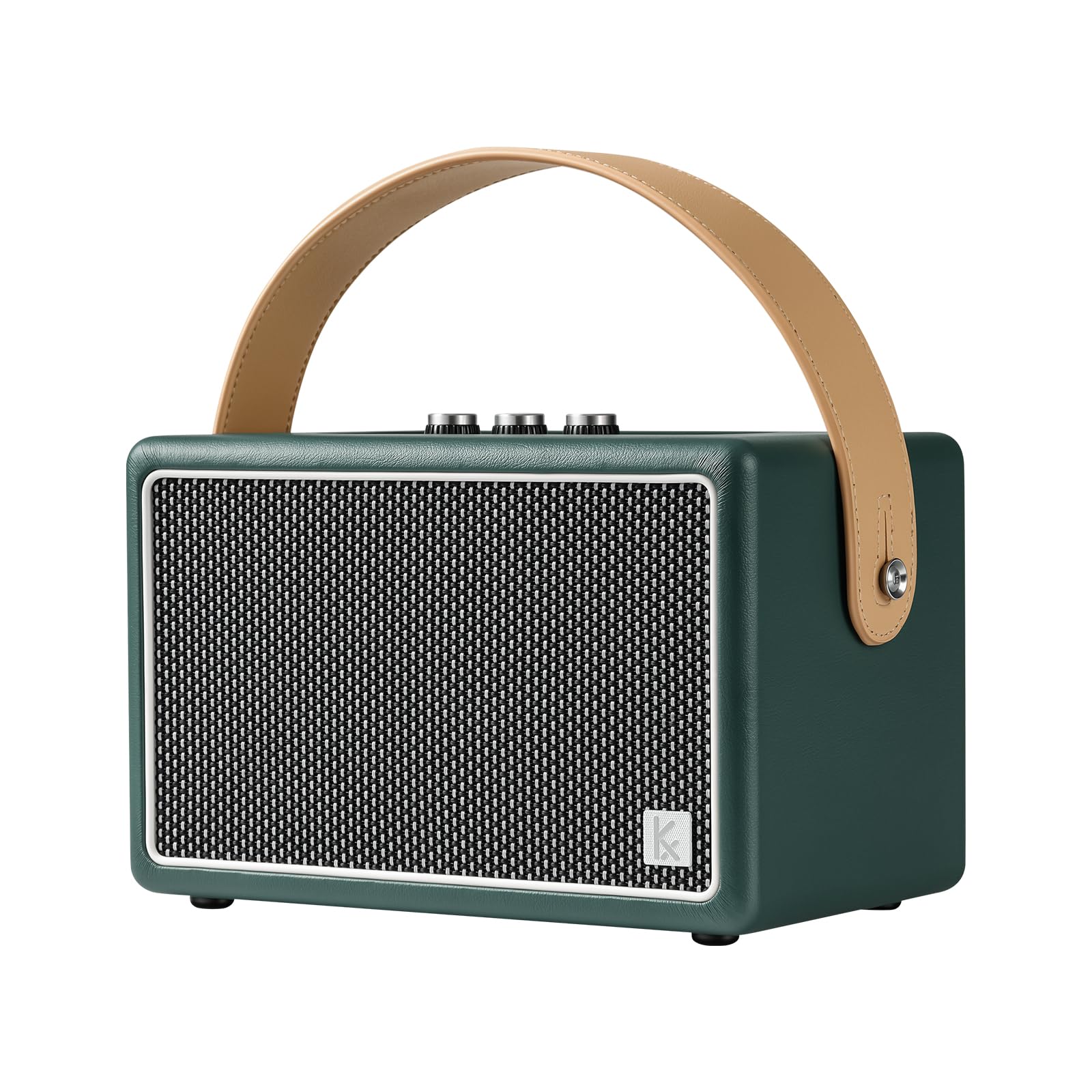 KONEX Bluetooth Speaker, Vintage Bluetooth Speaker, Portable Bluetooth Speaker, Equipped with Bluetooth 5.1, Home Bluetooth Speaker, 20H Long Playtime, Ideal for Kitchen, Bedroom, Office (Green)