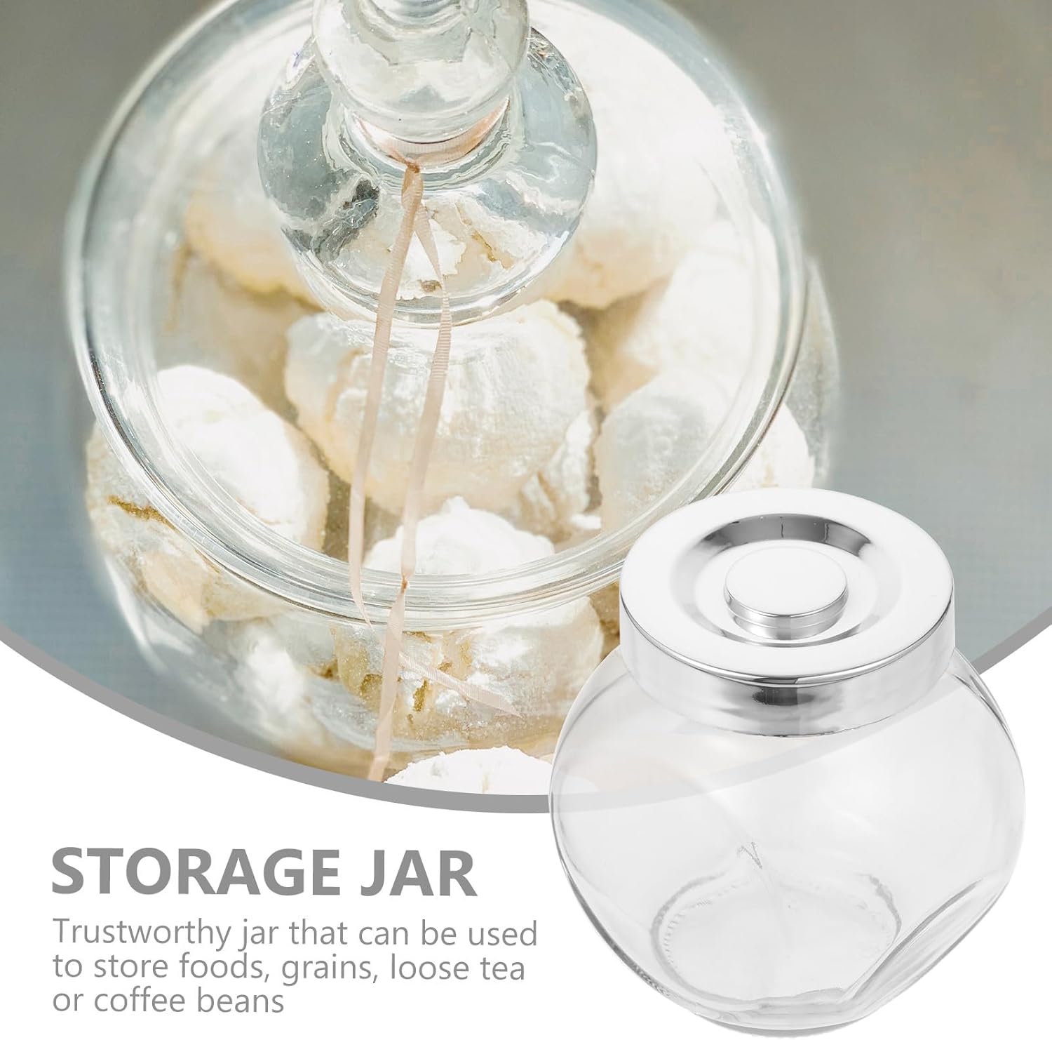 10pcs 180ml Glass Candy Containers with Airtight Lids, Small Food Storage Jars for Tea, Cookies, Grains, and Kitchen Organization