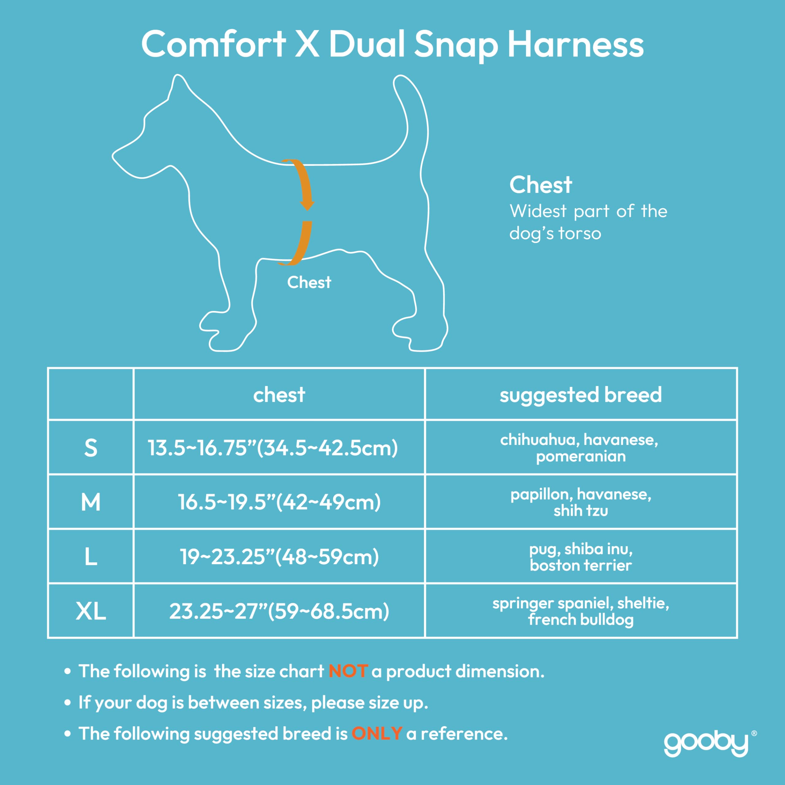 Gooby Comfort X Hundegeschirr, Doppelschnappen, Violett, Größe L, kein Ziehen, für kleine Hunde, mit drehbaren Schnallen und patentiertem erstickungsfreiem X-Rahmen