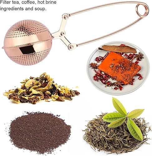 Miniatura 4 de Colador de té a presión, colador de té reutilizable de acero inoxidable con asa, filtro de té de malla fina, infusores para té de hojas sueltas