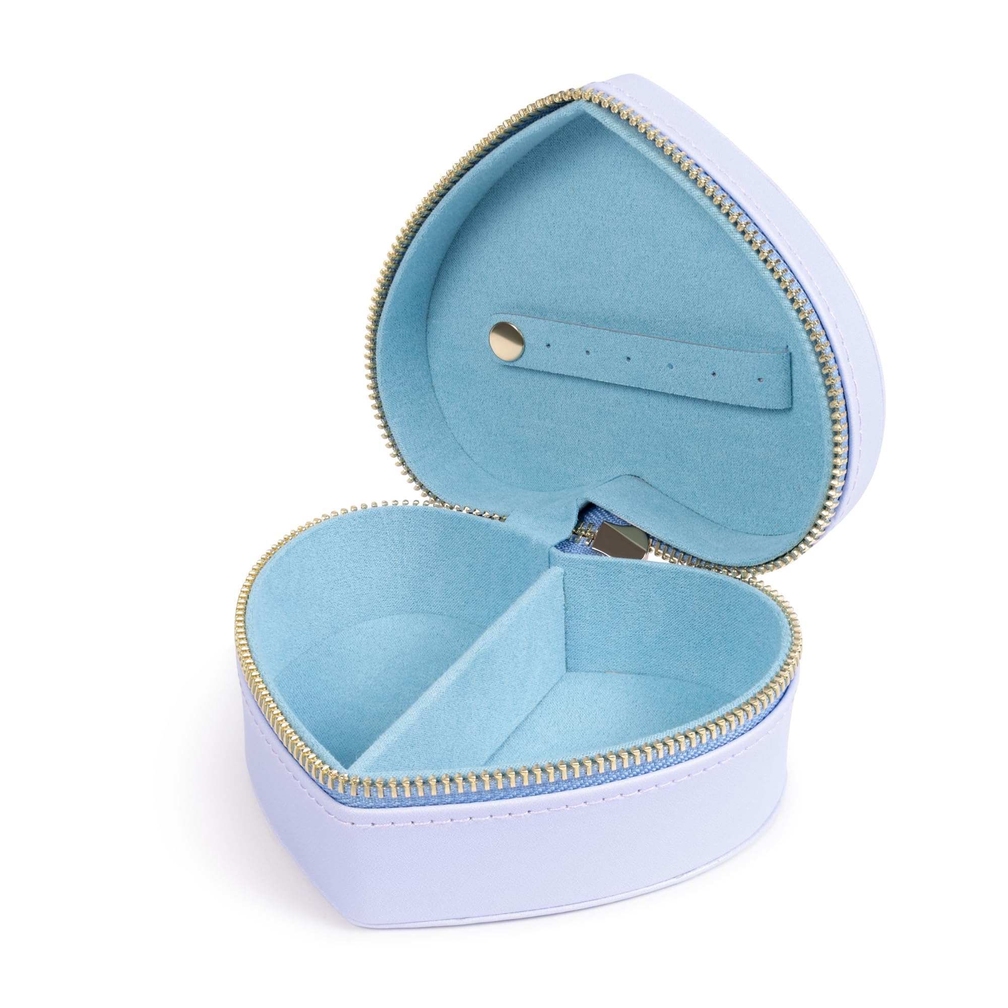 Disney Stitch & Angel Zip Up Love heart Jewellery Box, Light Purple - Image 2
