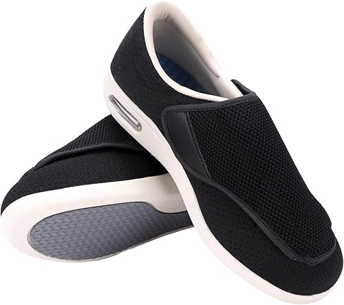 Miniatura 6 de Secret Slippers Zapatillas para mujer para diabéticos, ligeras, anchas, anchas, con cierres ajustables para diabéticos, edema plantar, juanetes,
