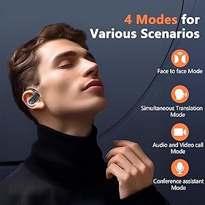 PPBP AI Translation Earbuds Real Time,182 Language Translator Earbuds,5-in-1 Open Ear Translator Device,Audifonos Traductores Ingls Espaol,Translating Earbud for Travel Learning with Charging Case