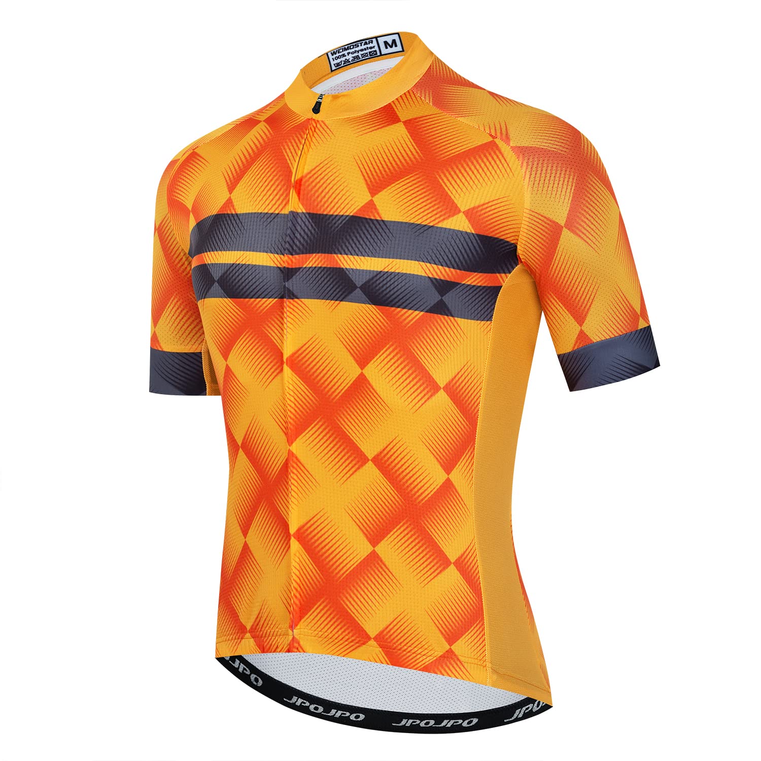 JPOJPO Cycling Jersey Men Quick-Dry Bike Short Sleeve Shirt Tops 3-Pockets Reflective S-3XL