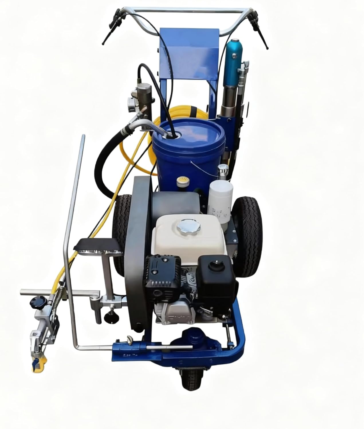 Professional Road Marking Machine, Line Striper for Asphalt/Concrete Surfaces, Adjustable Line Width, Heavy-Duty Paint Sprayer for Highways, Parking Lots, Driveways