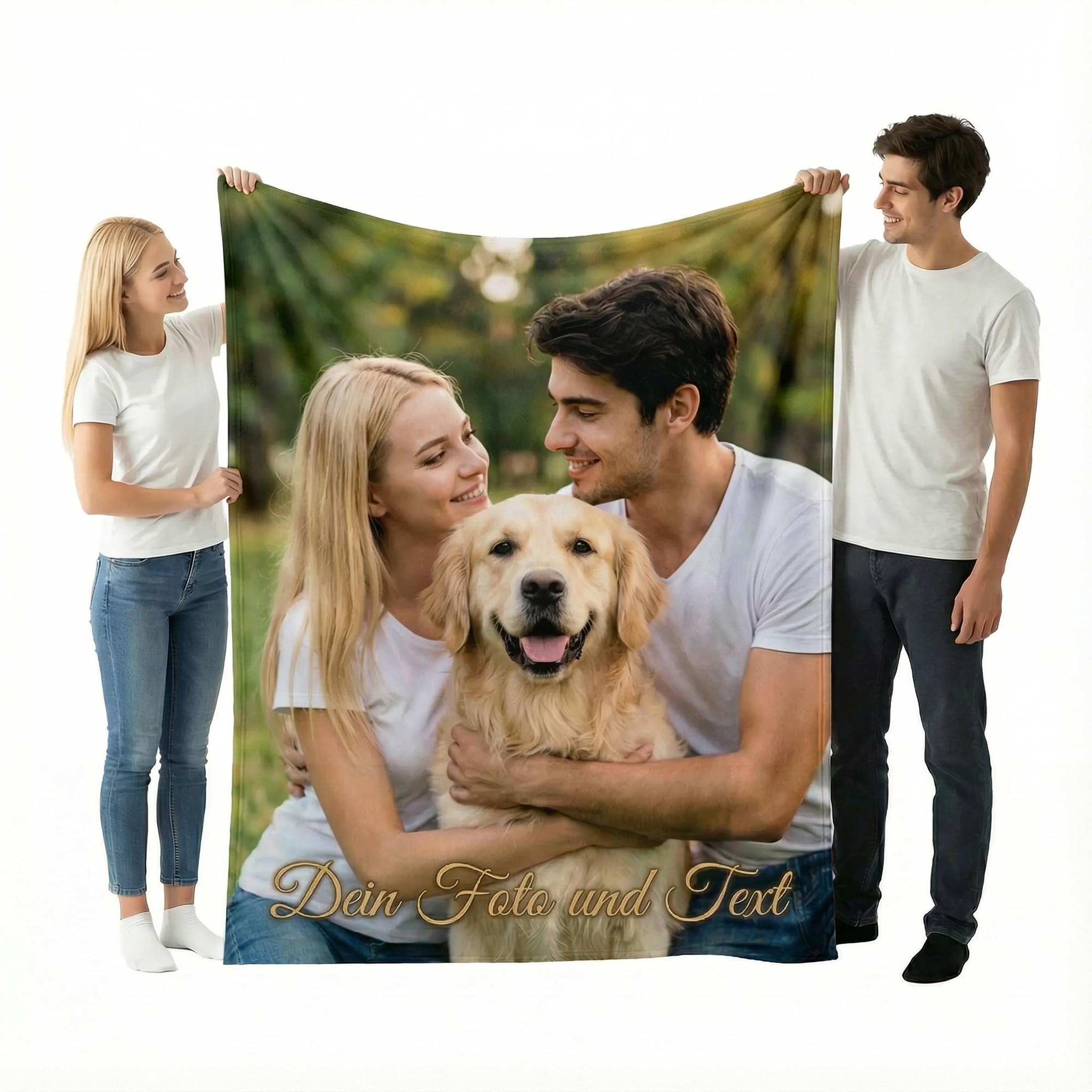 Cimpress Personalisierte Decke selbst gestalten, Fotodecke aus Fleece, 127x152 cm, Individuelle Kuscheldecke mit eigenem Foto und Text bedruckbar, Geschenkidee zu Weihnachten, Geburtstag, Couchdecke