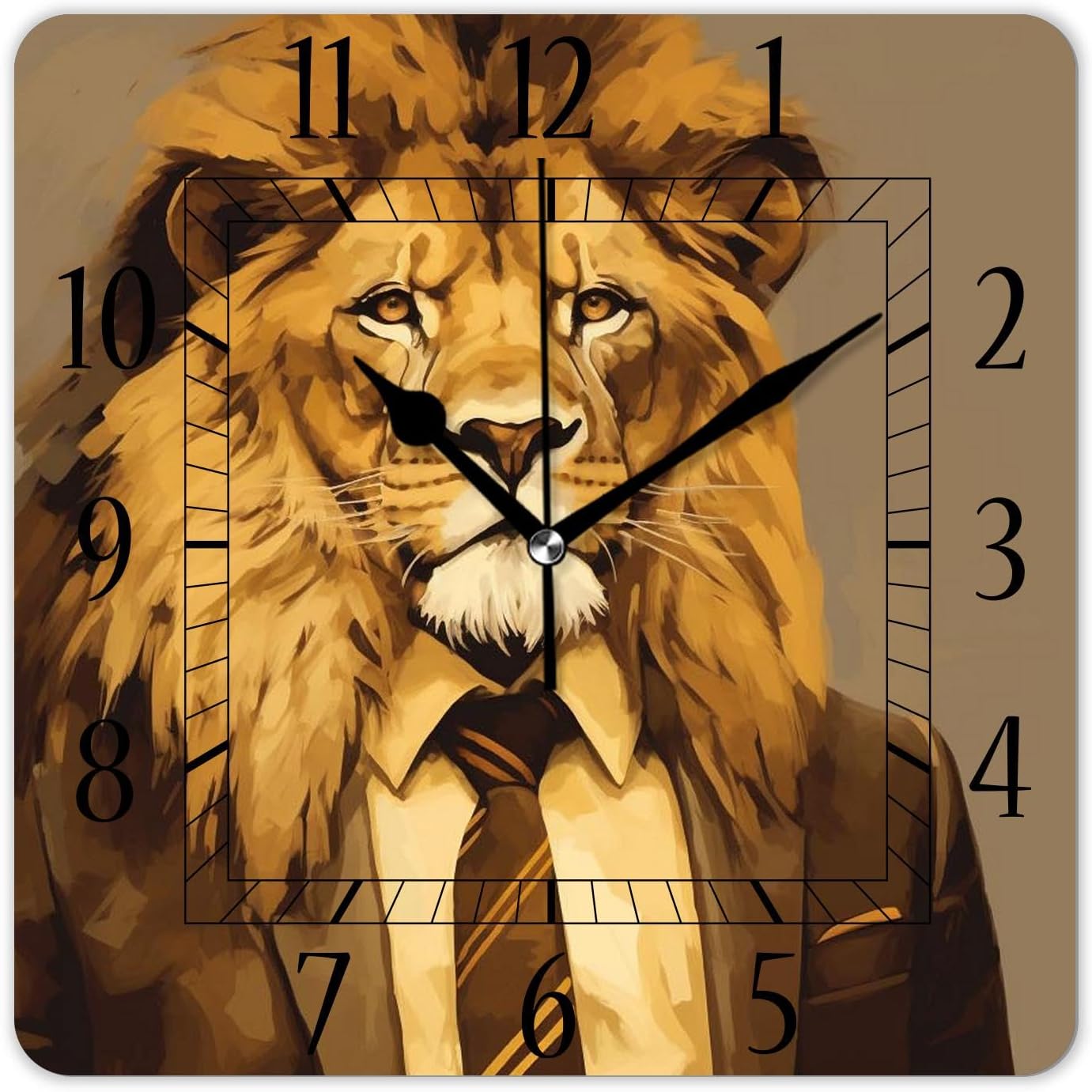Decorative Wall Clock 12 Inch Silent Square Clocks for Home Living Room Kitchen,Beautiful Butterfly on Blue Background Creative Pattern