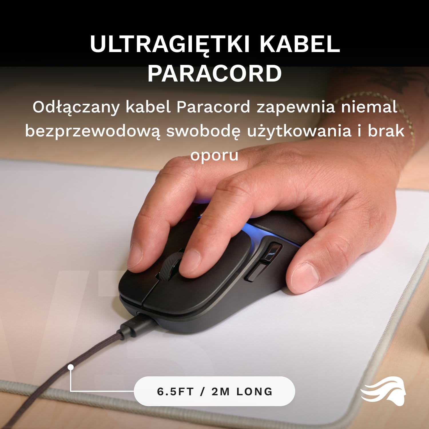 GLORIOUS Gaming – przewodowa mysz gamingowa Model O3 – Ultralekkie 54 g, przełączniki optyczne na 130M kliknięć, Sensor BAMF 3.0 z 30k DPI, śledzenie 750 IPS, akceleracja 50G, wszystkie chwyty, czerń