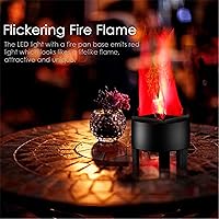 Vista 3 de ele ELEOPTION Luz LED electrónica de efecto simulado de llama de fuego falsa, sin calor base de soporte de llamas artificiales de Halloween, centro