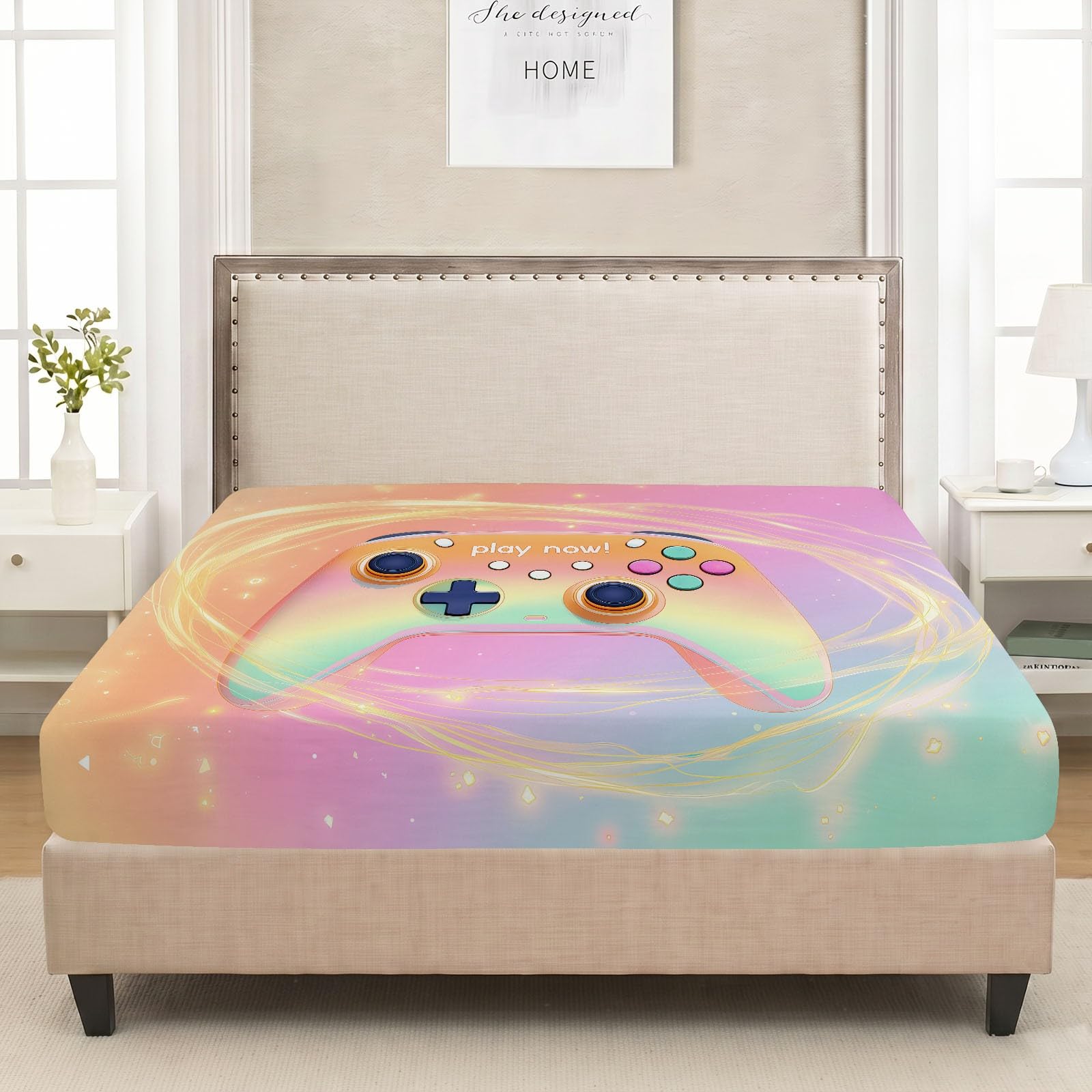 Prześcieradło King z gumką 3D Gaming Style 150 x 200 cm, prześcieradła