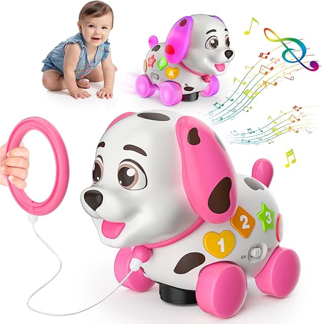 Bilingual Musical Crawling Puppy Toy - Ideal 1st Birthday Gift for Baby Girls (6-18 Months)