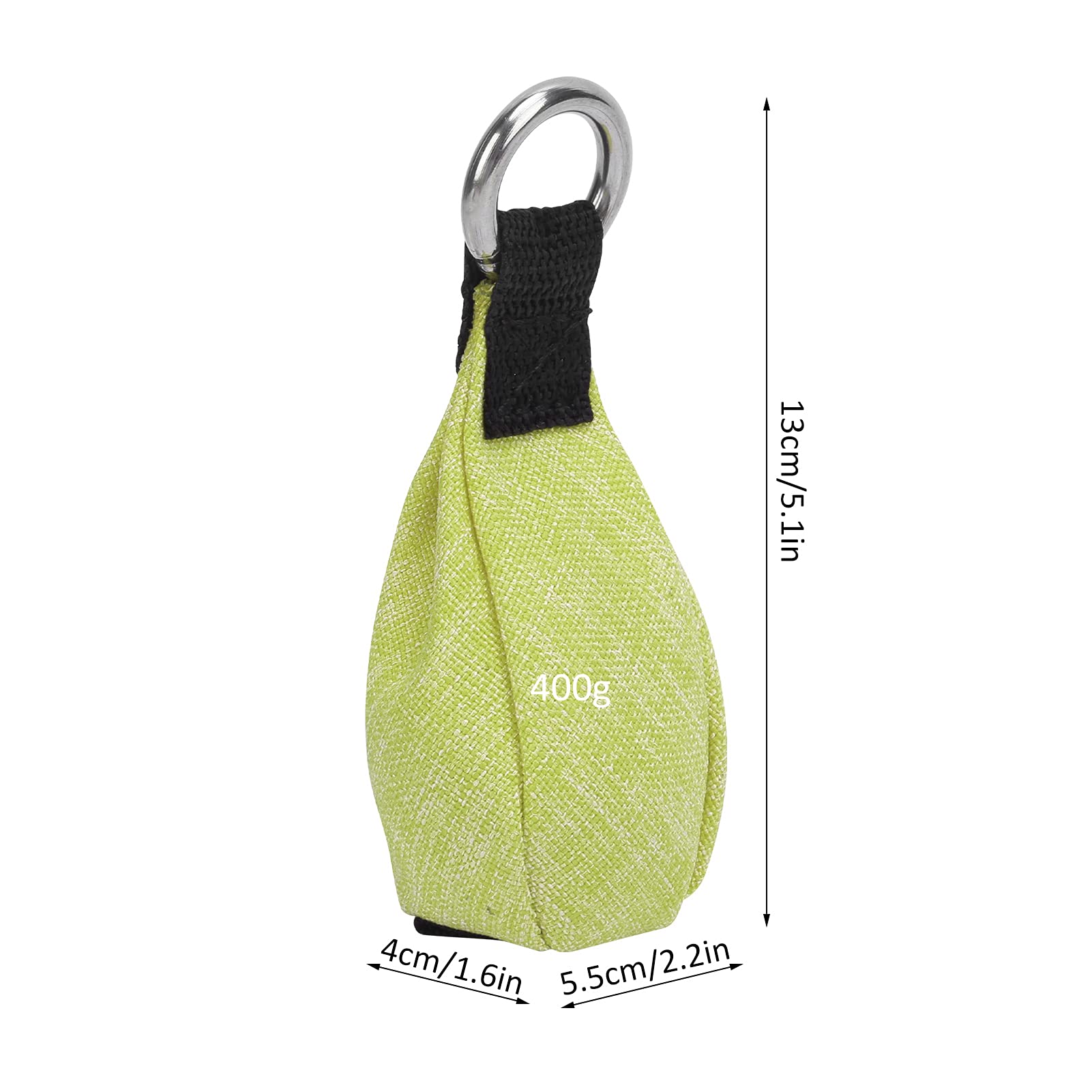 NDNCZDHC Throw Bag Nylon Weight Bags Portable Throw Weight Bag with Metal Rings for Rock Climbing (400g)