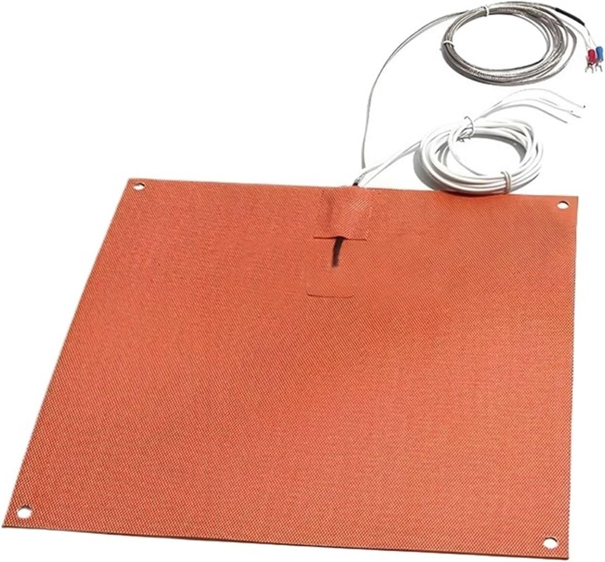 Silicone Rubber Heating Pads 1pc 12V 24V 220V Electric Silicone Heating Pad 20/30/50/80/100W with K Thermocouple 50MM/60MM/80MM/100MM(Without thermostat,220V_100W 120X120MM)