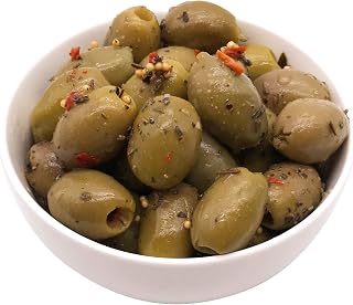 Divina Sicilian Herbs Pitted Green Olives - Premium Mt. Athos Olives with Authentic Sicilian Flavors