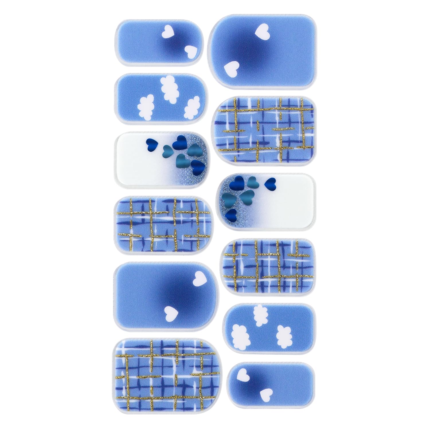 NAIL HOLIC(ネイルホリック) 推し活ネイルシール 03 圧倒的ブルー 12枚 貼るだけ 簡単 ハート 推し活 青 ネイルデザイン ネイルステッカー