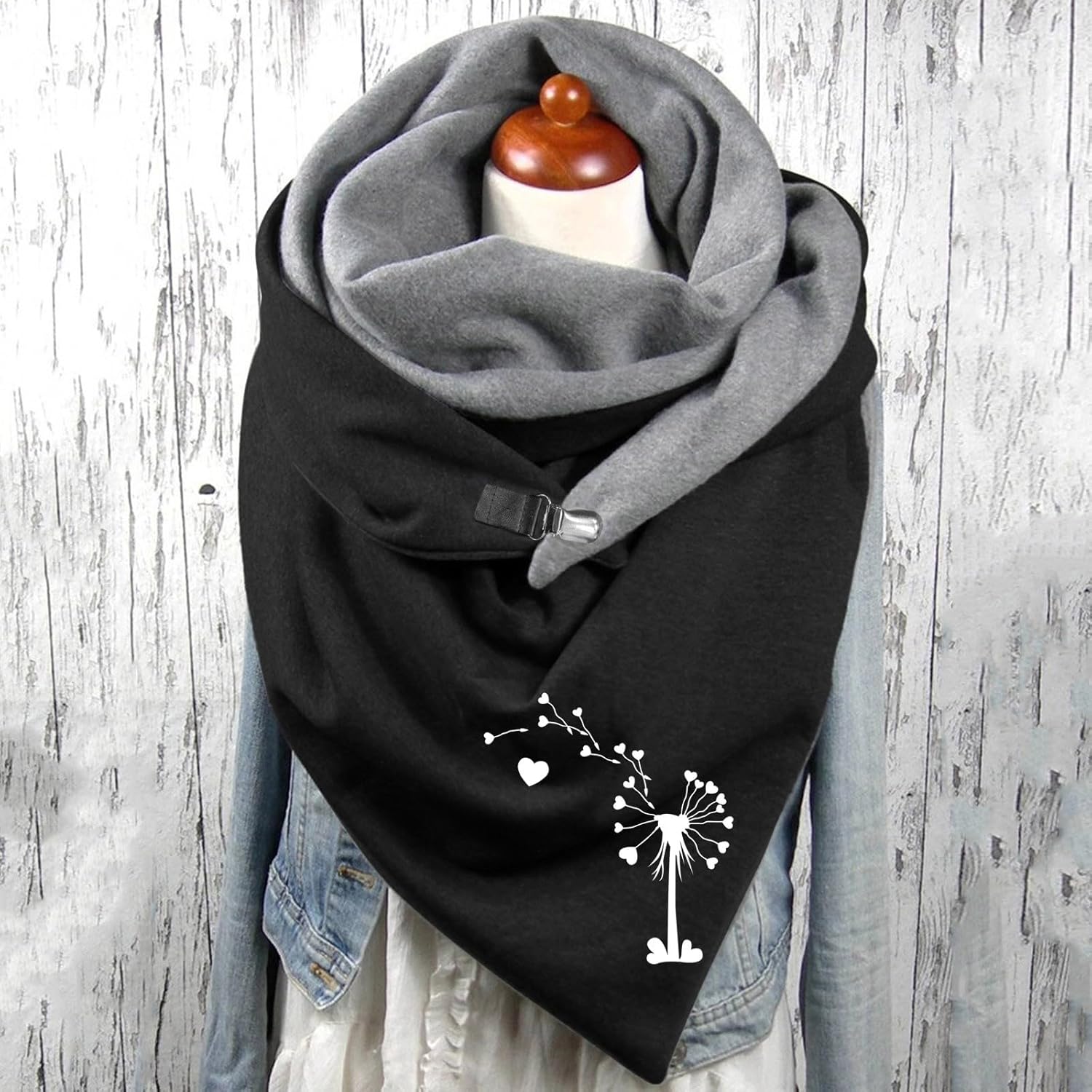 Wilgure] プリントスカーフクリスマスファッションロングネック  