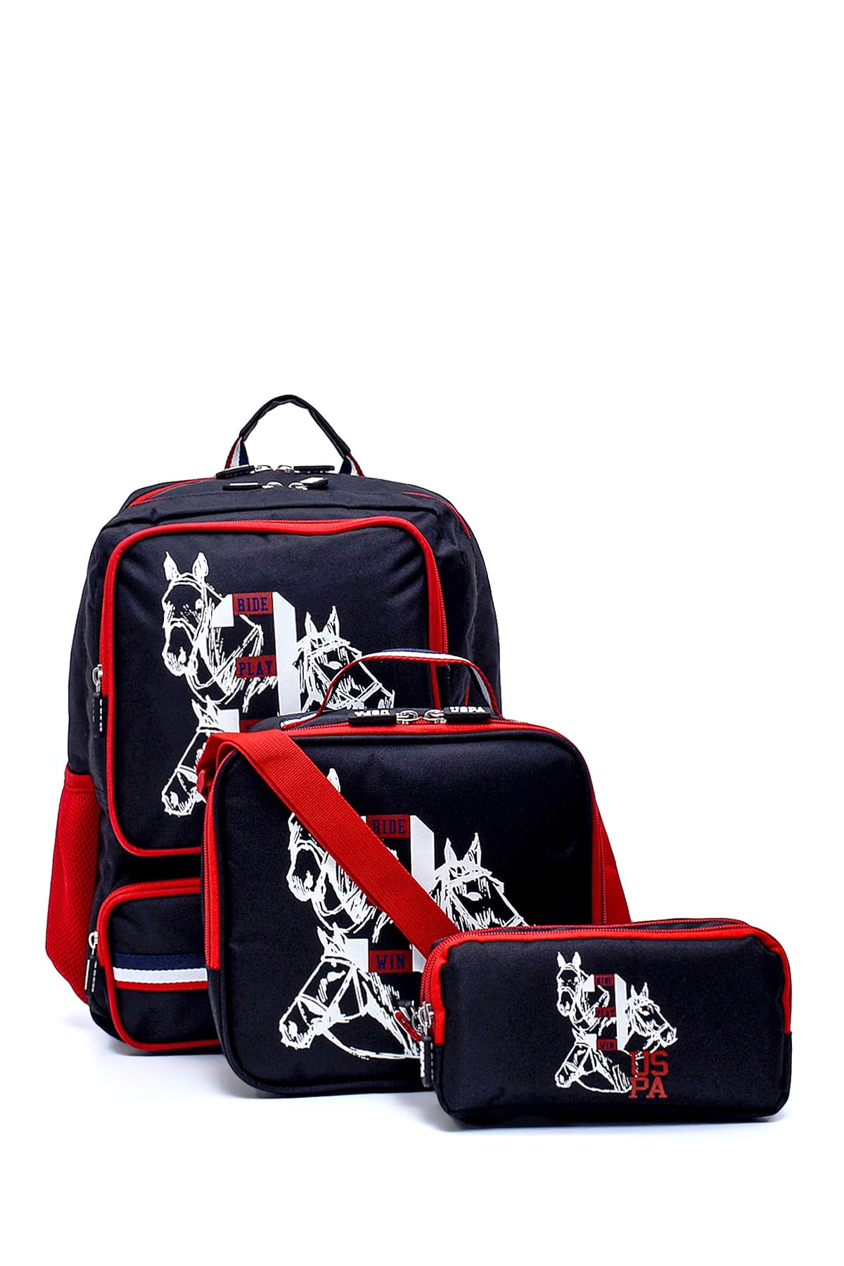 U.S. POLO ASSN. U.S. Polo. Assn. Erkek Çocuk Okul Çanta Seti Plset091110,Siyah Tek Ebat