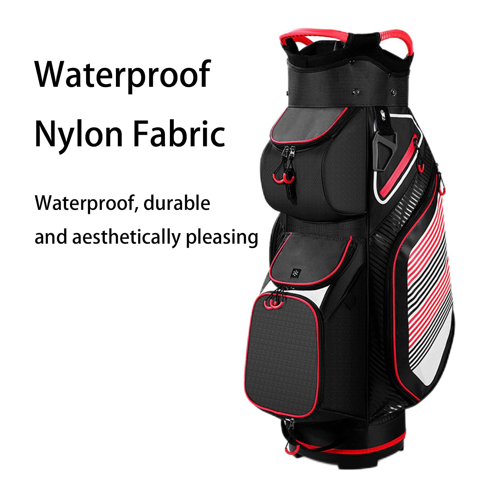 Borsa da golf in nylon impermeabile di grande capacità con tasche multiple per l'organizzazione completa del set