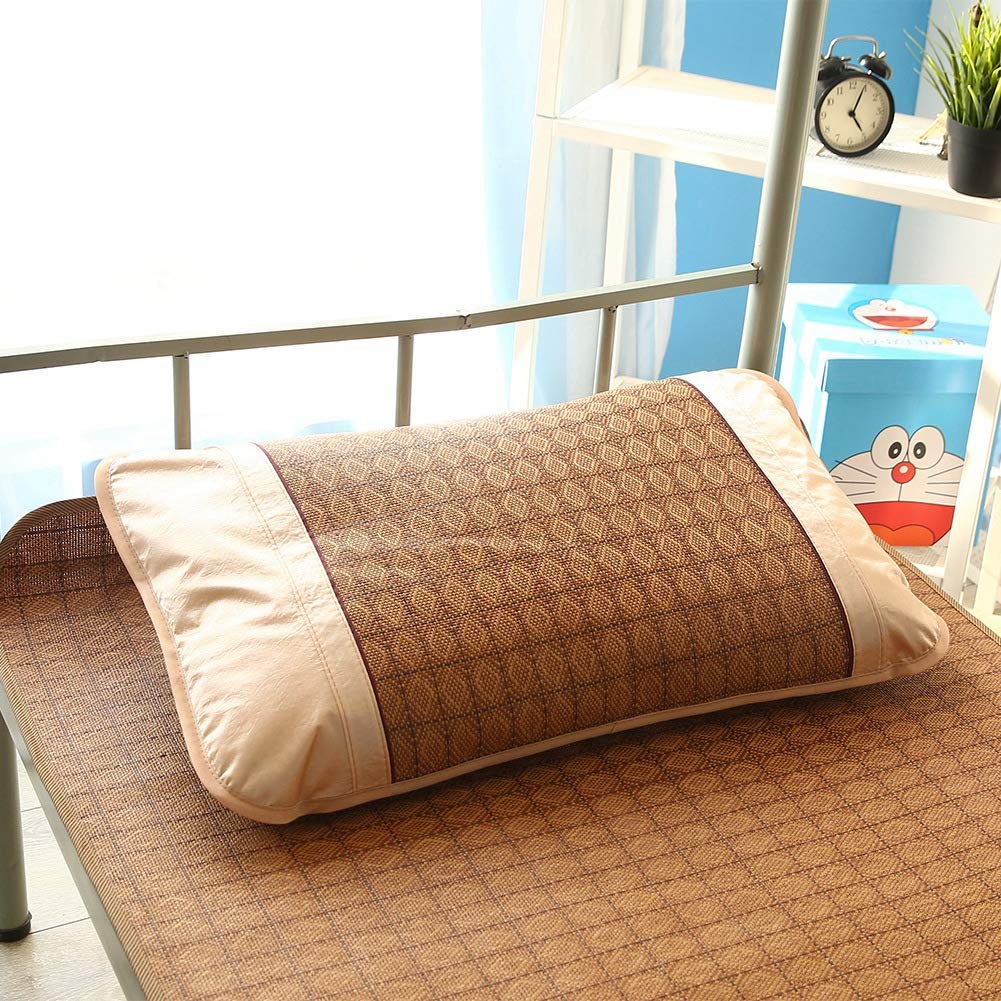 Tefola Tapis de couchage d'été, pliable en rotin doux, tapis de couchage, tapis de couchage en rotin d'été, lit en rotin, literie d'été respirante pour dortoir d'école à la maison