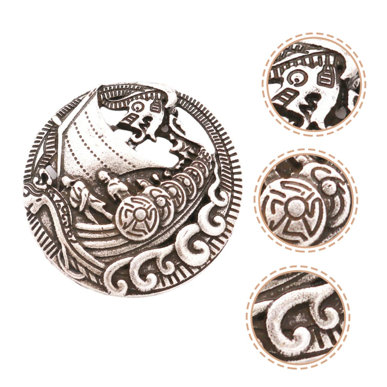 Wikingerschiff Brosche Kleidung Brosche Boot Anstecknadel mittelalterliche Verschlussnadel Damenschals Schmuck -Broschenclip Zinklegierung Silver