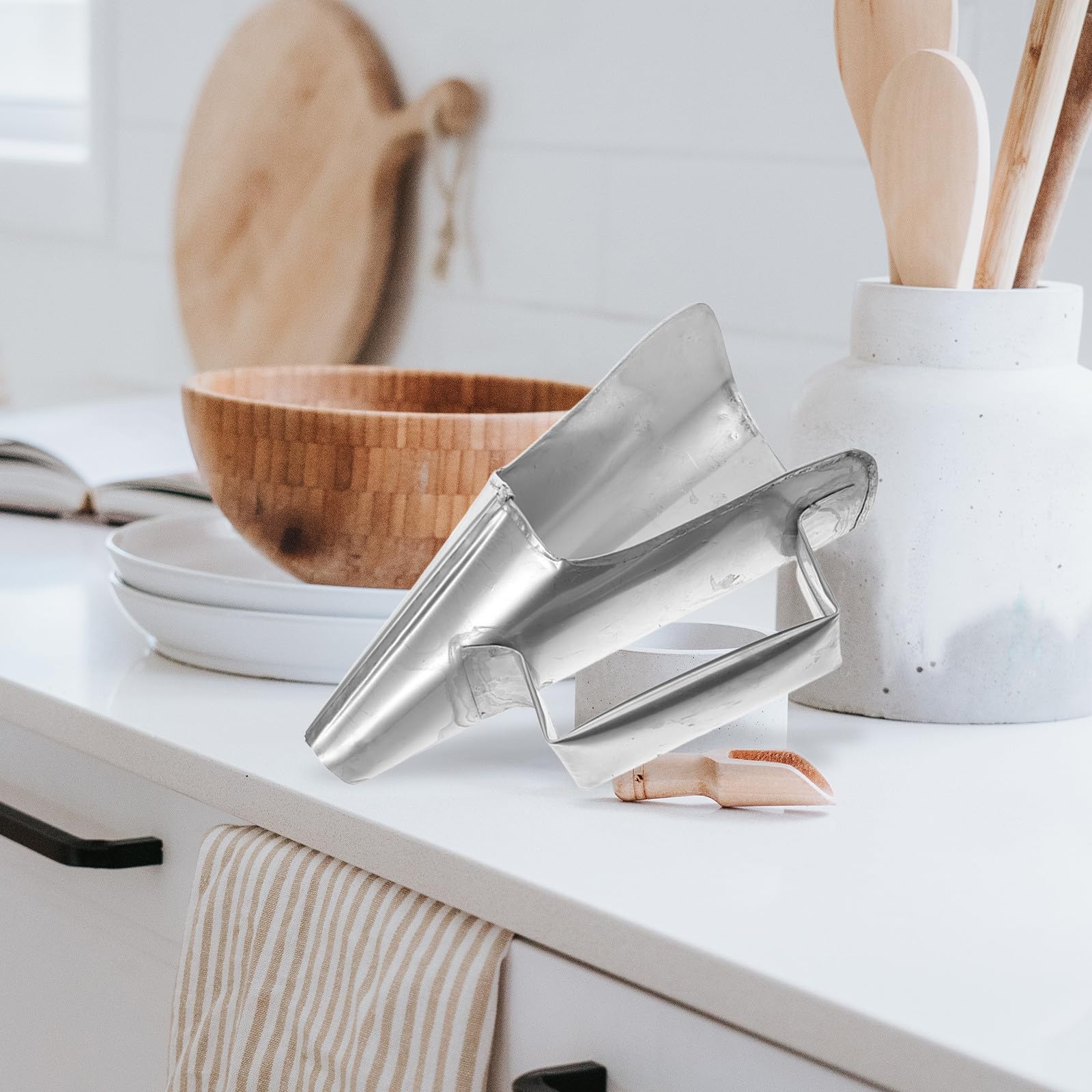 SHINEOFI Imbuto per Confezionare Artigli di Pollo Design Rapido in Ferro Argento per Imballaggio Alimentare con Bocca Larga e Base Stabile e Piccoli Alimenti