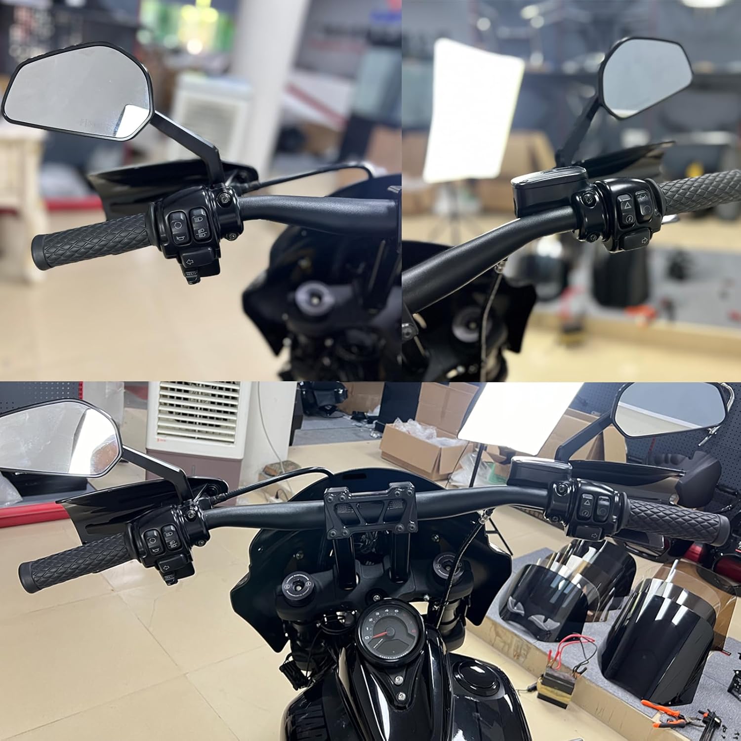 CNC Brake Clutch Perch Clamps Half Clamp Compatible with Harley Sportster, Softail, Dyna, Touring, Road Glide, Street Glide (Glod)