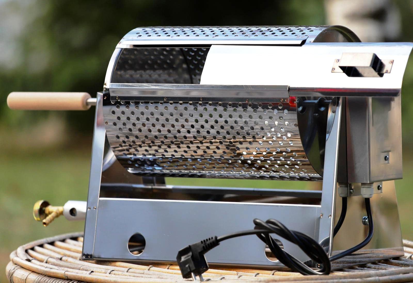 Tostacastagne A Gas Rotante - Professionale Da 1Kg, Inox, Con Motore Elettrico - Per Sagre - Foto 5