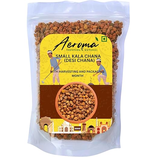 Aeroma Unpolished Desi Kala Chana Small, With Harvested Date,500g