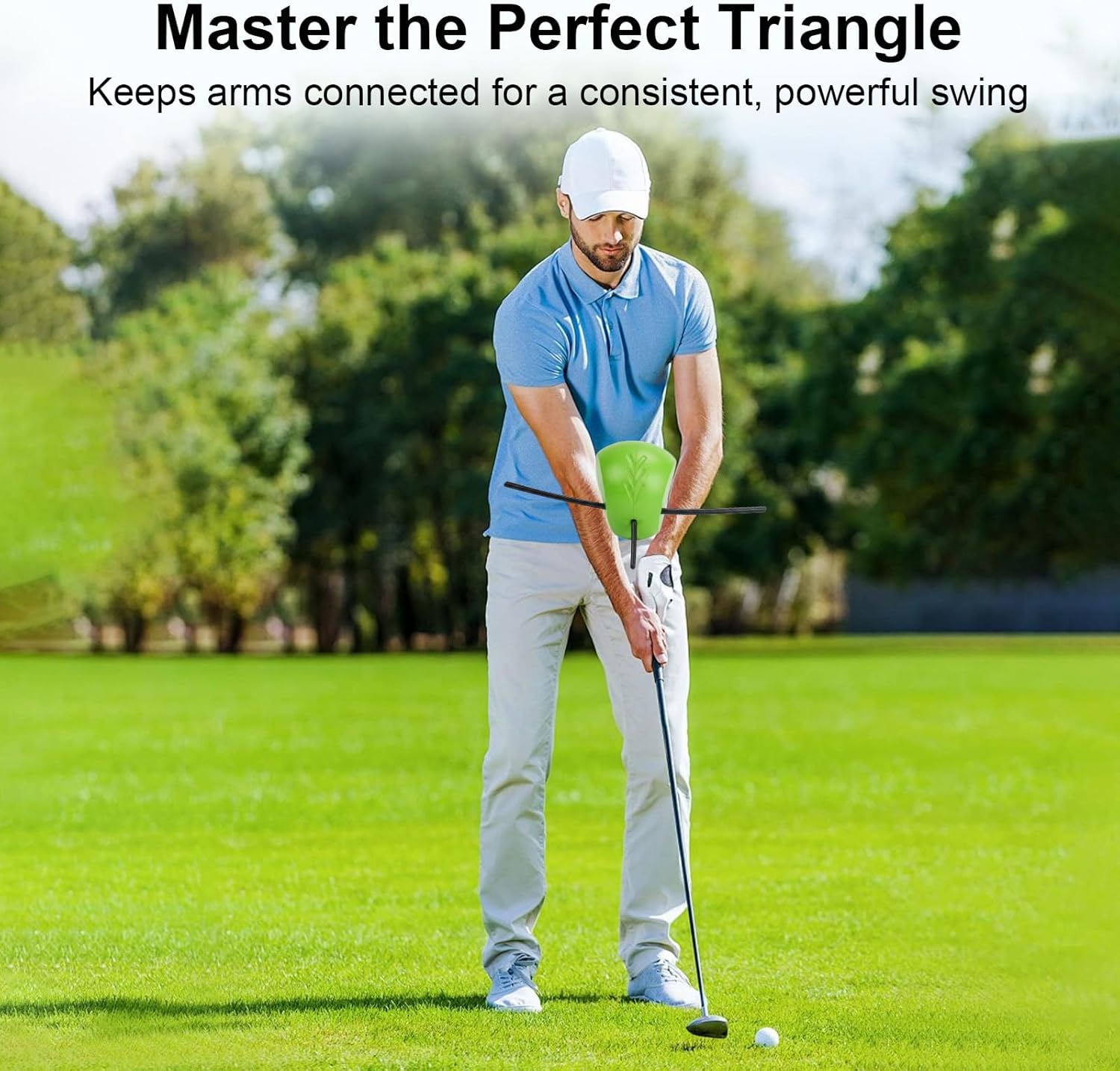 Golf Training Aid, Golf Swing Trainer Between Arms Helps Train Proper Mechanics & Muscle Memory Keeps Arms Connected