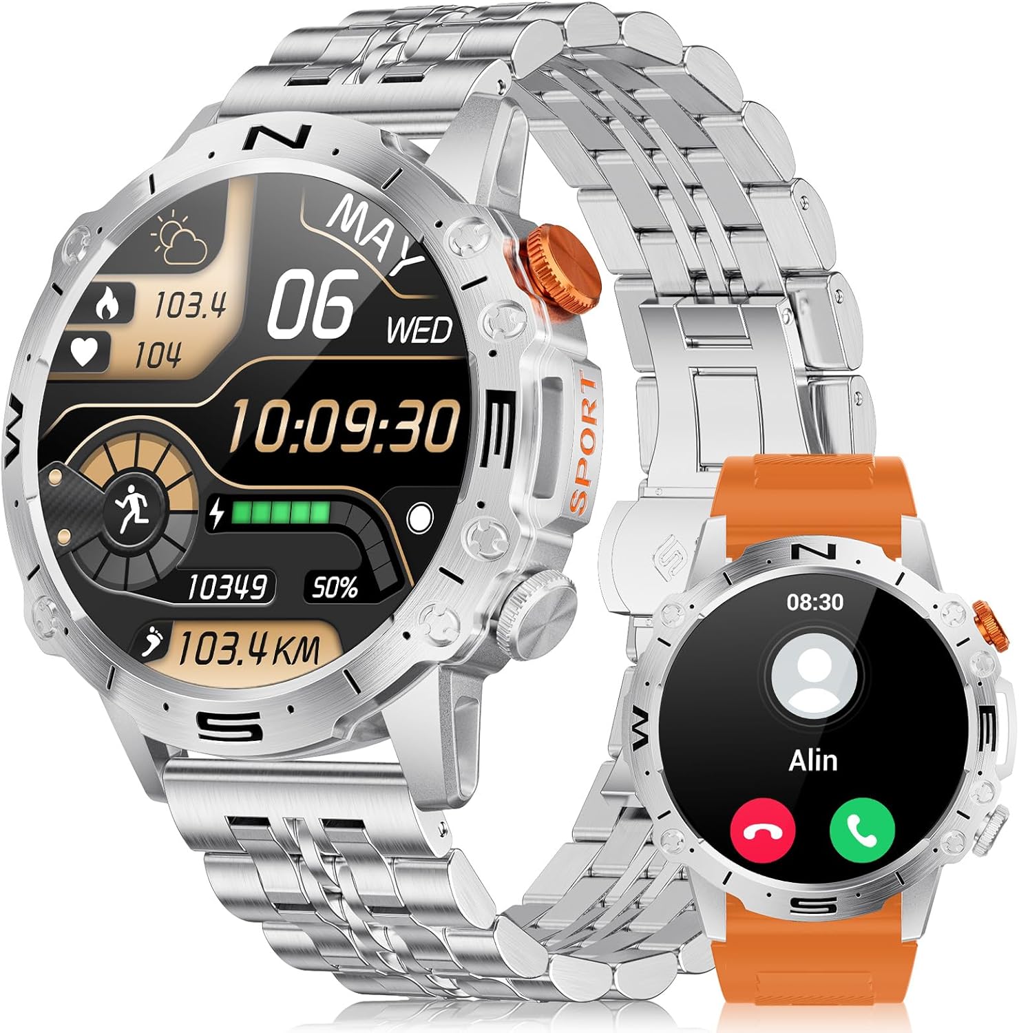 LIGE Smart Watch for Men, 1.43" AMOLED HD 360mAh Smartwatch with