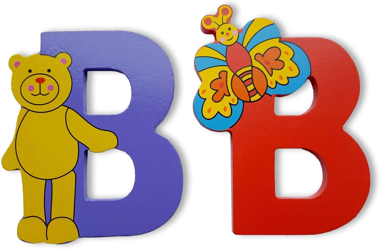 Vinsani Wooden Letters, ABC Alphabet Learning Toys, Self Adhesive, (B)