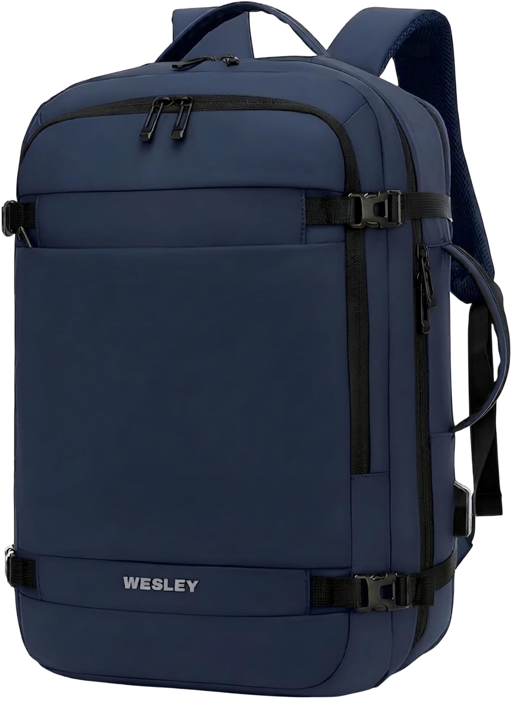 Wesley Luxur 45 Ltrs Overnighter Expandable Travel Laptop Backpack, Flight Cabin Approved Carry On with 16 inch Laptop Compartment, Anti Theft feature business/Travel/Weekender/college Charcoal Black — Amazon image 13