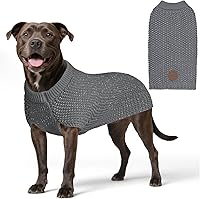 Vista 24 de KYEESE Suéter para Perros Grandes con Agujero para Correa Pullover Cálido con Hilo Reflectante Macho Tejido Grueso Elástico de Punto Abrigo