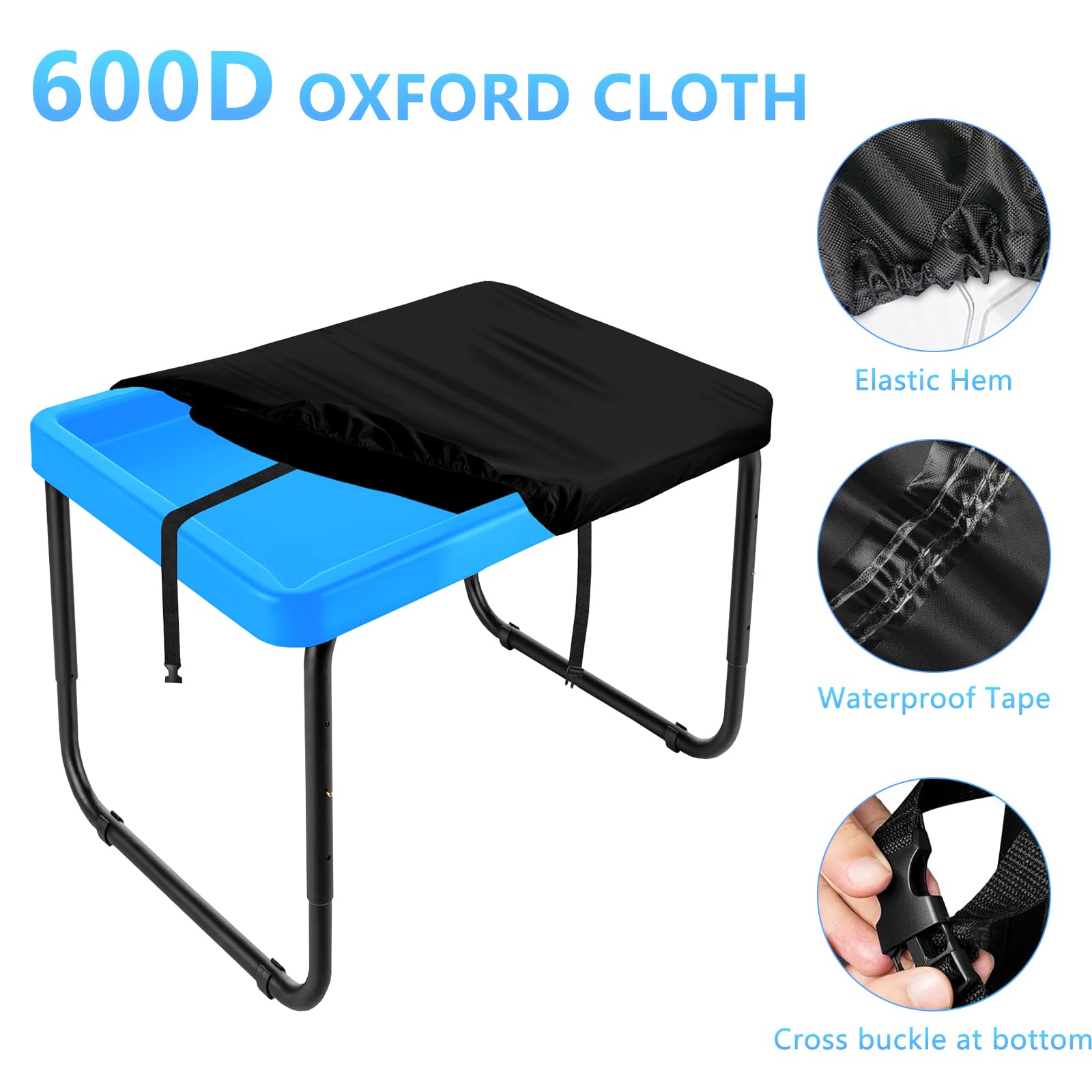 Kovshuiwe Play Tray Activity Table Cover 96x64x10cm - Black - Waterproof - Anti Mould Resistant - Image 3